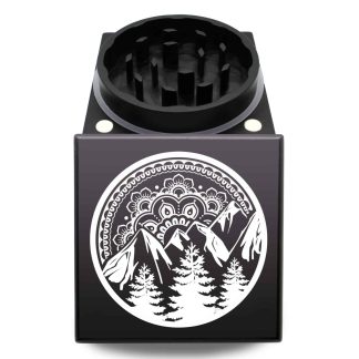 Tahoe Mandala Sunset USA Built Square Weed Grinder – Premium Dual Piece Herb Crusher