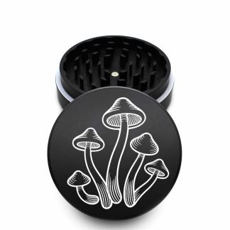 USA Made The Puck® Mushroom Grinder: Black, 3.500 inch [90mm], 2 Piece
