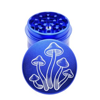 Mushrooms Blue Small Aluminum Weed Grinder – #1 Herb Grinder