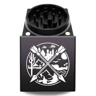 North South East West USA Built Square Weed Grinder – Premium Dual Piece Herb Crusher