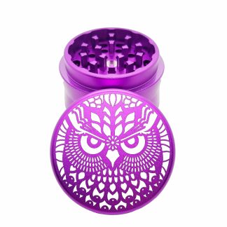 Owl Mandala Purple Portable Herb Grinder – Compact Aluminum