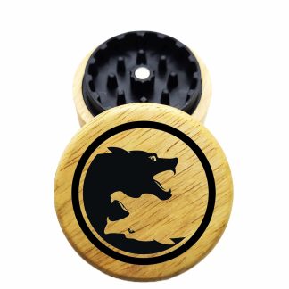 The Hybrid™ Mini Grinder: Panthers – Mini Wooden Herb Grinder, 2.3" Wood Top 2PC