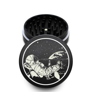 USA Made The Puck® Grinder: PBRS on the Moon, Black, 3.500 inch [90mm], 2 Piece