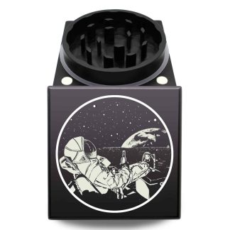 PBRS on the Moon American Made Square Weed Grinder – Smooth Grinding Block Herb Crusher