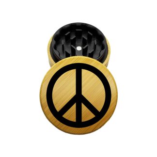 USA Made The Puck® Hybrid™ Grinder: Peace – 2.75" Wooden Herb Grinder | Two Piece
