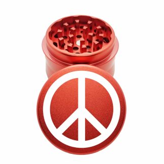 Peace Red Mini Weed Grinder – Best 2" Pocket Herb Grinder 4 Piece