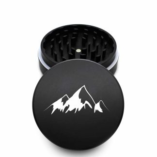 USA Made The Puck® Grinder: The Peaks, Black, 3.500 inch [90mm], 2 Piece