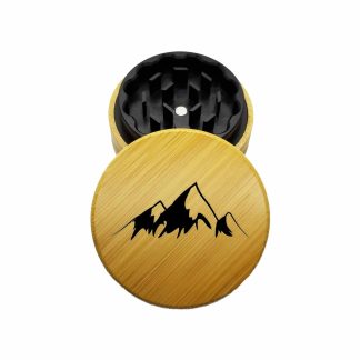 USA Made The Puck® Hybrid™ Grinder: Peaks – 70mm Wood Top Herb Grinder (Two Piece Grinder)