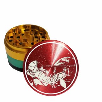 PBRS 4 Piece Rasta Theme Herb Grinder – Best Kief Catcher Aluminum Grinder