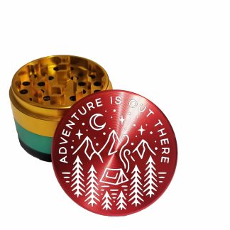 Adventure Rasta Color Large Weed Grinder – Heavy Duty Kief Catcher