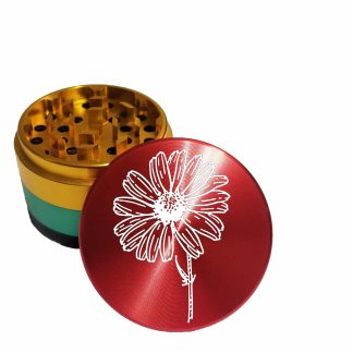 Daisy Large 4 Piece Rasta Herb Grinder – Best Smooth Grinding Performance