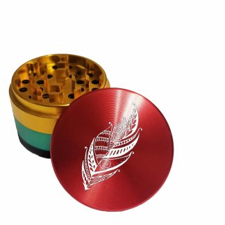 Feather 2.5" Rasta Color Herb Grinder – Premium Large Weed Grinder