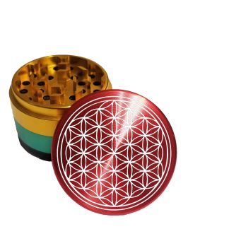 Sacred Geometry Large Rasta Edition Weed Grinder – Best Premium Grinder