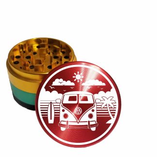 Van Life Large 4 Piece Grinder Rasta Edition – Premium Kief Catcher Weed Grinder