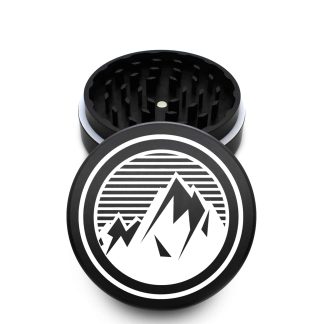 USA Made The Puck® Grinder: Retro Mountain, Black, 3.500 inch [90mm], 2 Piece