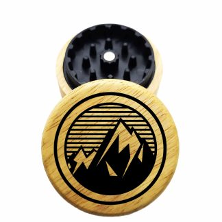 The Hybrid™ Mini Grinder: Retro MTN – Wood Top Mini Weed Grinder 2.3" Two Piece