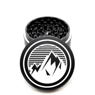 USA Made The Puck® Grinder: Retro Mountain – Premium 90mm Black Herb Grinder