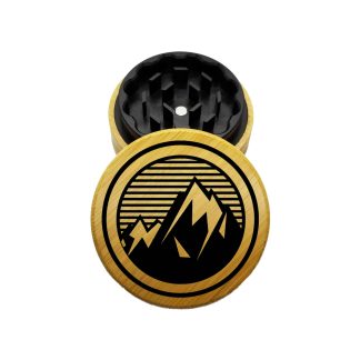 USA Made The Puck® Hybrid™ Grinder: Retro MTN – 2.75" Wood Top Weed Grinder – Two Piece Grinder