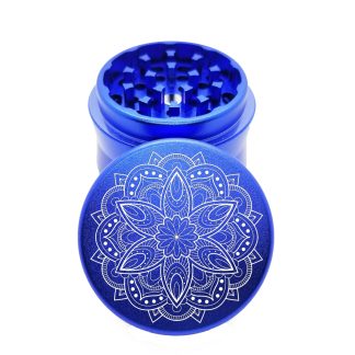 Rose Mandala Blue Mini Herb Grinder – #1 Compact Weed Grinder