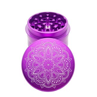 Rose Mandala Purple Portable Weed Grinder – Aluminum Crusher