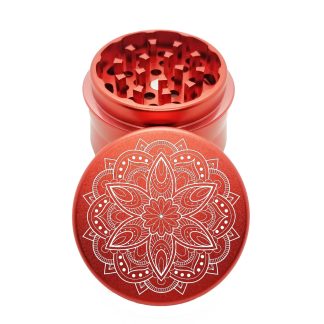 Rose Mandala Red Best Mini Weed Grinder – Pocket Herb Crusher