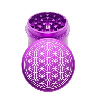 Sacred Geometry Purple Aluminum Weed Grinder – Portable Crusher