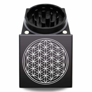 Flower of Life American Made 2.5" Square Herb Grinder – Smooth Grinding Dual Piece Weed Mill