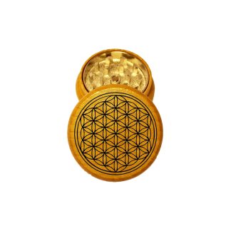 Sacred Geometry Mini Wooden Herb Grinder – Compact Two Piece Wood Grinder