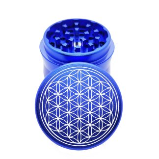 Sacred Geometry Blue Small Herb Grinder – #1 Pocket Weed Grinder