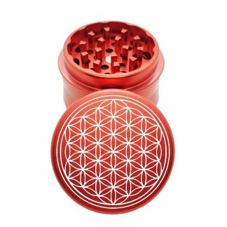 Sacred Geometry Red Mini Herb Grinder – Best Compact Weed Grinder