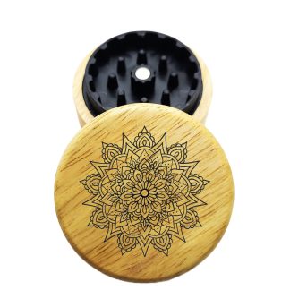 The Hybrid™ Mini Grinder: Sharktooth – Mini Wooden Weed Grinder 2.3" | Two Piece