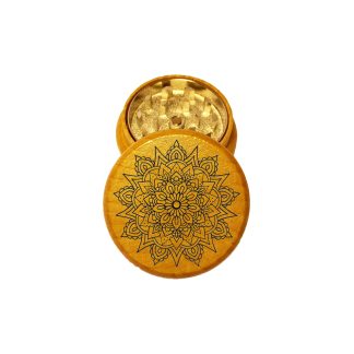 Sharktooth Mandala Mini Wood Grinder – 2PC Wooden Herb Grinder