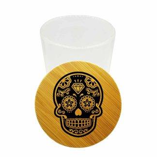 Skull Weed Storage Glass Jar – Airtight Cannabis Herb Container Bamboo Lid