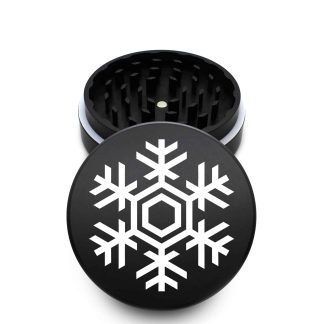 USA Made The Puck® Grinder: Snowflake, Black, 3.500 inch [90mm], 2 Piece