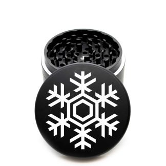 USA Made The Puck® Grinder: Snowflake – Large 90mm Black Cannabis Grinder
