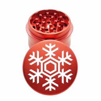 Snowflake Red Small Herb Grinder – Portable Kief Catcher