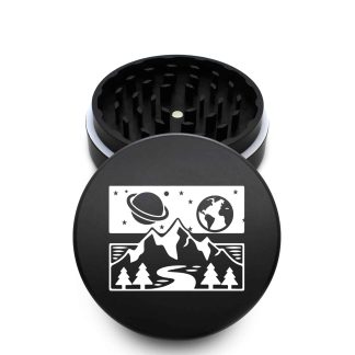 USA Made The Puck® Grinder: Space Mountain, Black, 3.500 inch [90mm], 2 Piece