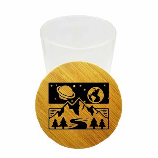 Space Mountain Weed Storage Jar – 200ml Herb Stash Container Bamboo Lid