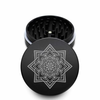 USA Made The Puck® Grinder: Star Mandala, Black, 3.500 inch [90mm], 2 Piece