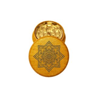Star Mandala Pocket Wooden Weed Grinder – Two Piece Herb Grinder