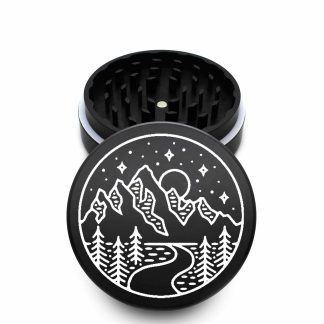 USA Made The Puck® Grinder: Starry River Night, Black, 3.500 inch [90mm], 2 Piece