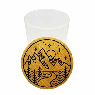 Starry Night Weed Jar Glass – Smell Proof Herb Storage Bamboo Lid