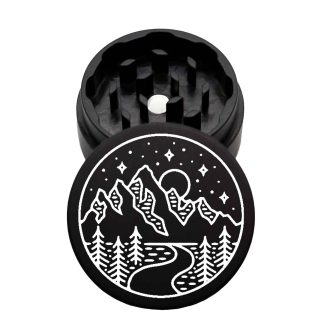 USA Made The Puck® Grinder: Starry River Night, Black, 1.750 [45mm], 2 Piece
