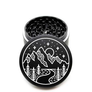 USA Made The Puck® Grinder: Starry River Night – 90mm Black Premium Weed Grinder