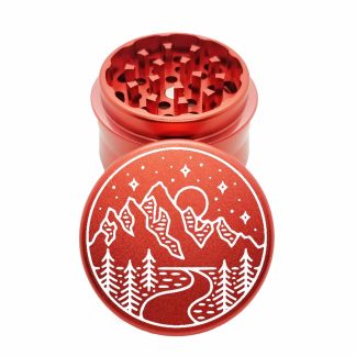 Starry Tahoe Red Small Weed Grinder – 4 Piece Pocket Crusher