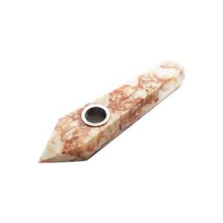 White Fluorite Gemstone Pipe with Screen (Style #13)