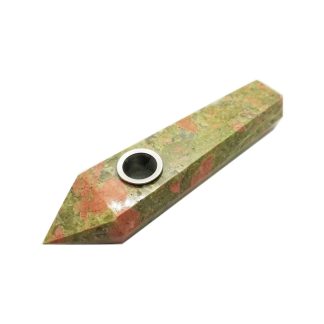 Unakite Gemstone Pipe with Screen (Style #19)