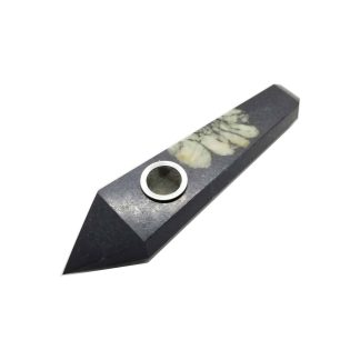 Plum Blossom Jasper Gemstone Pipe with Screen (STYLE #20)