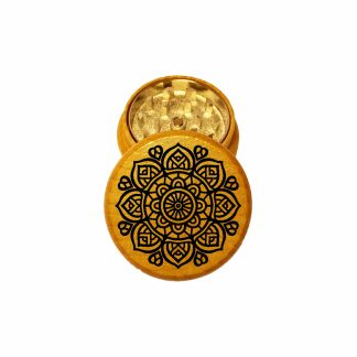 Sunflower Mini Wooden Herb Grinder – Compact 2 Piece Wood Grinder