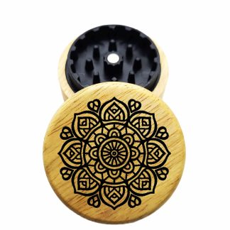 The Hybrid™ Mini Grinder: Sunflower – Mini Wooden Herb Grinder 2.3" Wood Top